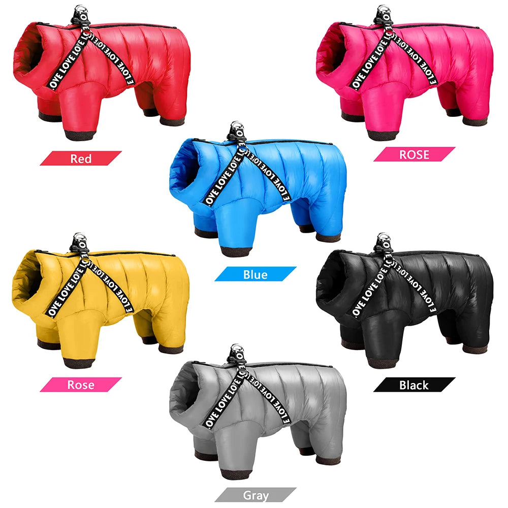 Winter Dog Jacket with Harness – Super Warm & Waterproof Coat for Small & Medium Dogs