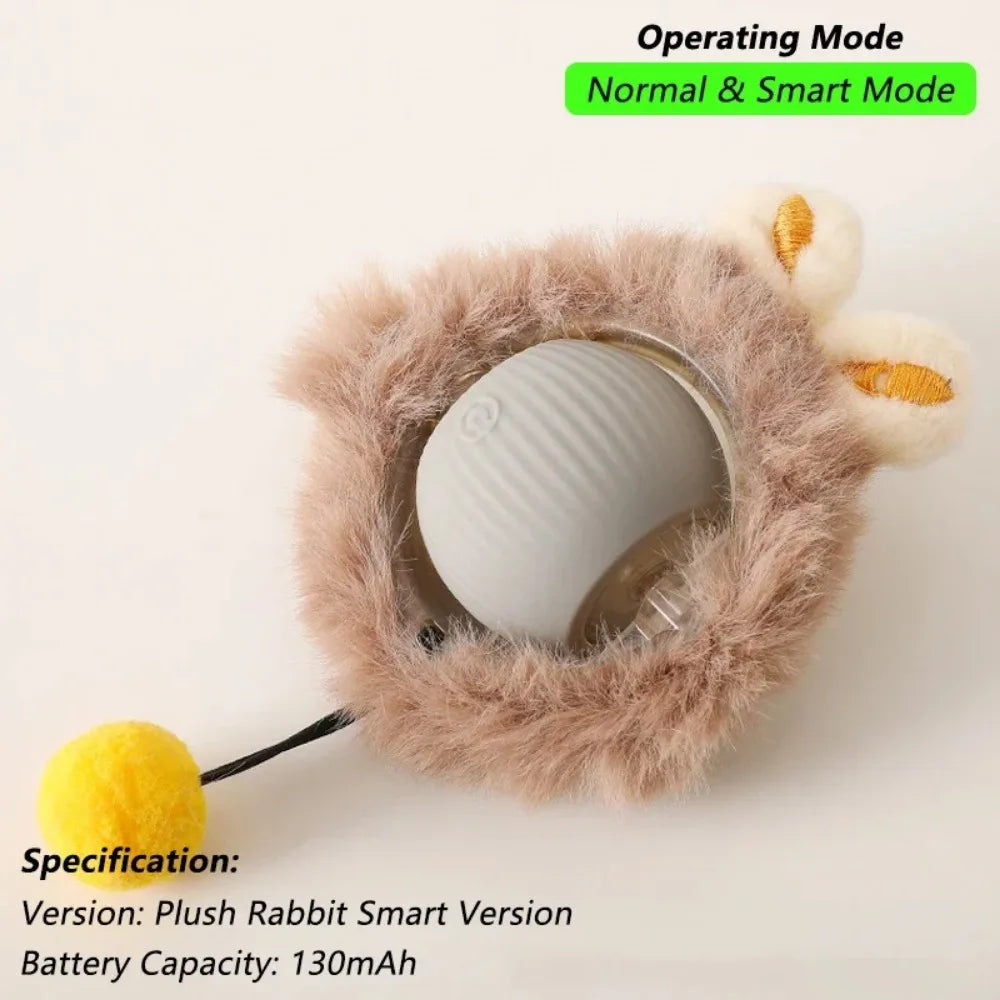Smart Interactive Cat Ball – Rechargeable Rolling Toy with Faux Tail