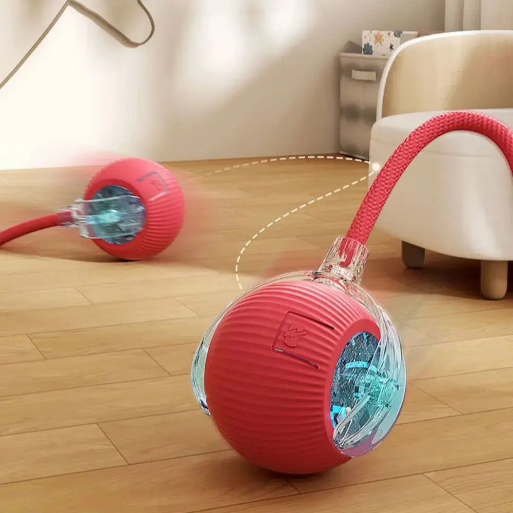 Smart Interactive Cat Ball – Rechargeable Rolling Toy with Faux Tail