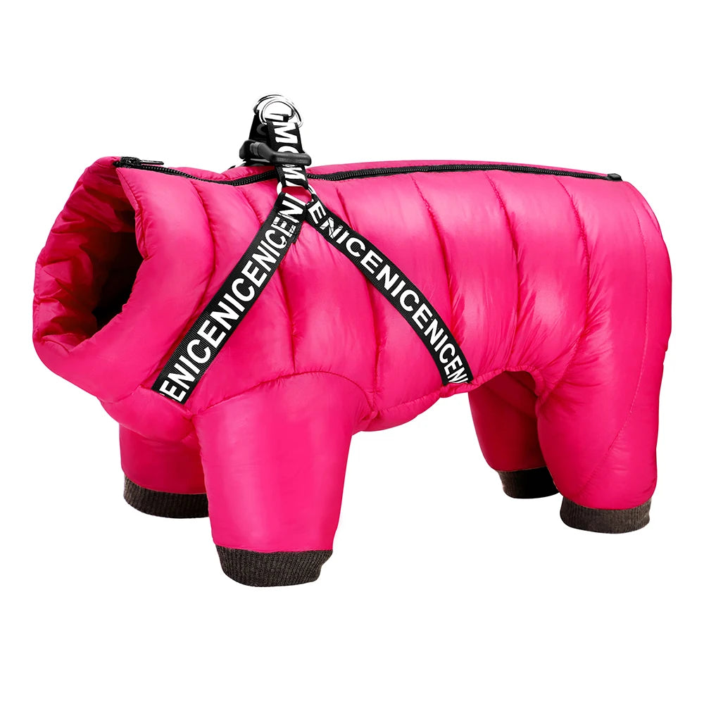 Winter Dog Jacket with Harness – Super Warm & Waterproof Coat for Small & Medium Dogs