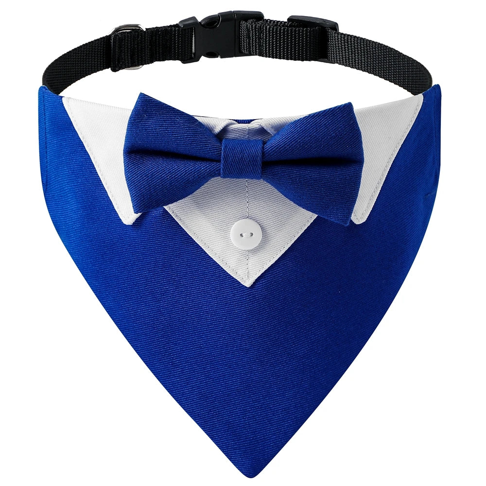 Sucado Bow Tie Dog Collar – Adjustable Formal Tuxedo Bandana for Puppies