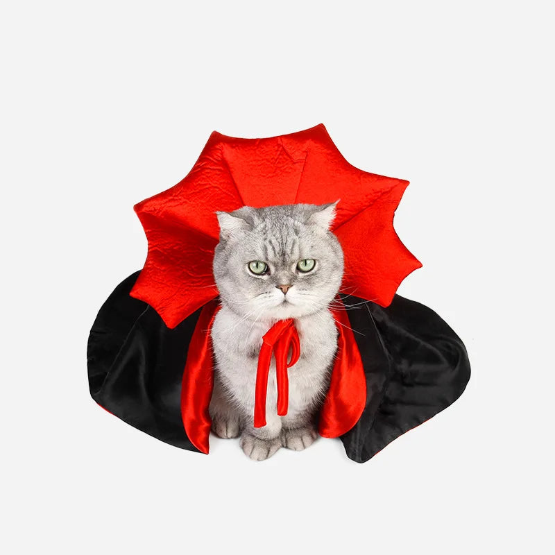 Cute Halloween Pet Vampire Cloak – Small Dog & Cat Costume