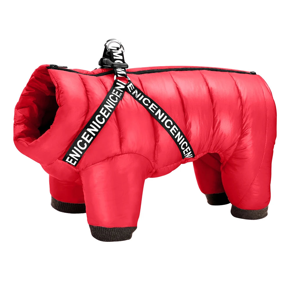 Winter Dog Jacket with Harness – Super Warm & Waterproof Coat for Small & Medium Dogs