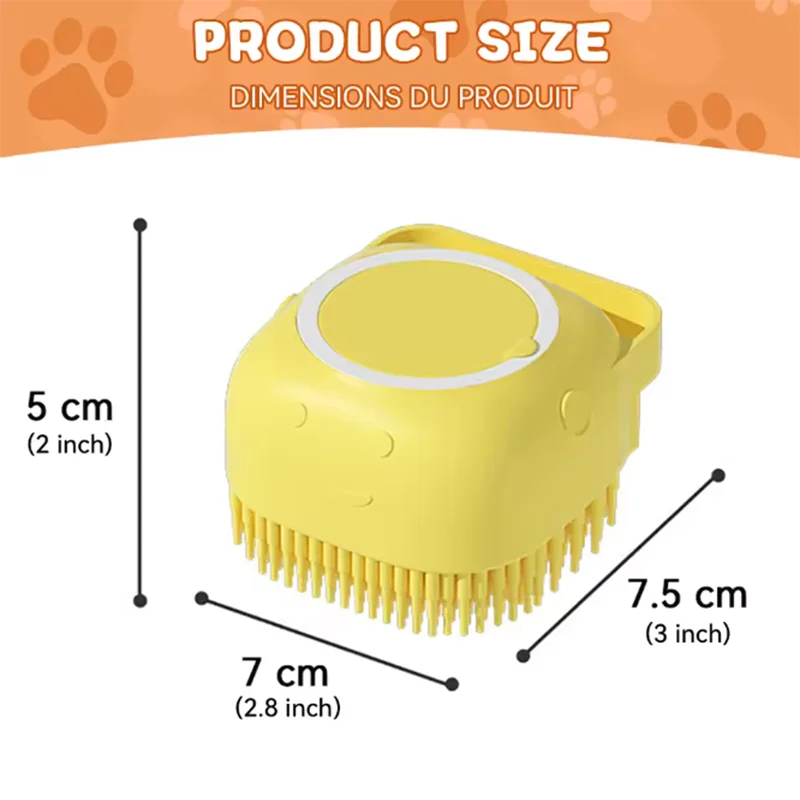 Multifunctional Pet Bath & Massage Brush – Soft Silicone for Dogs & Cats