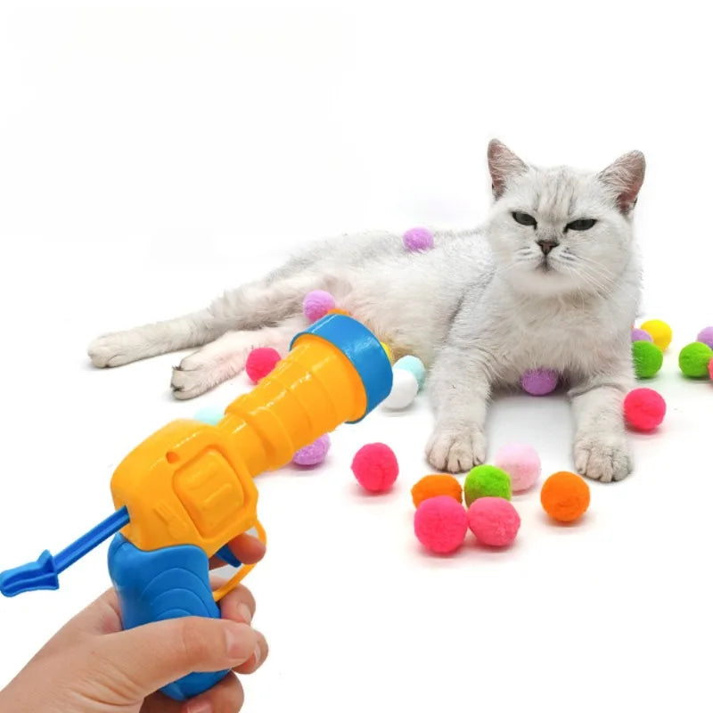 Interactive Cat Plush Ball Shooter – Fun & Quiet Toy for Kittens