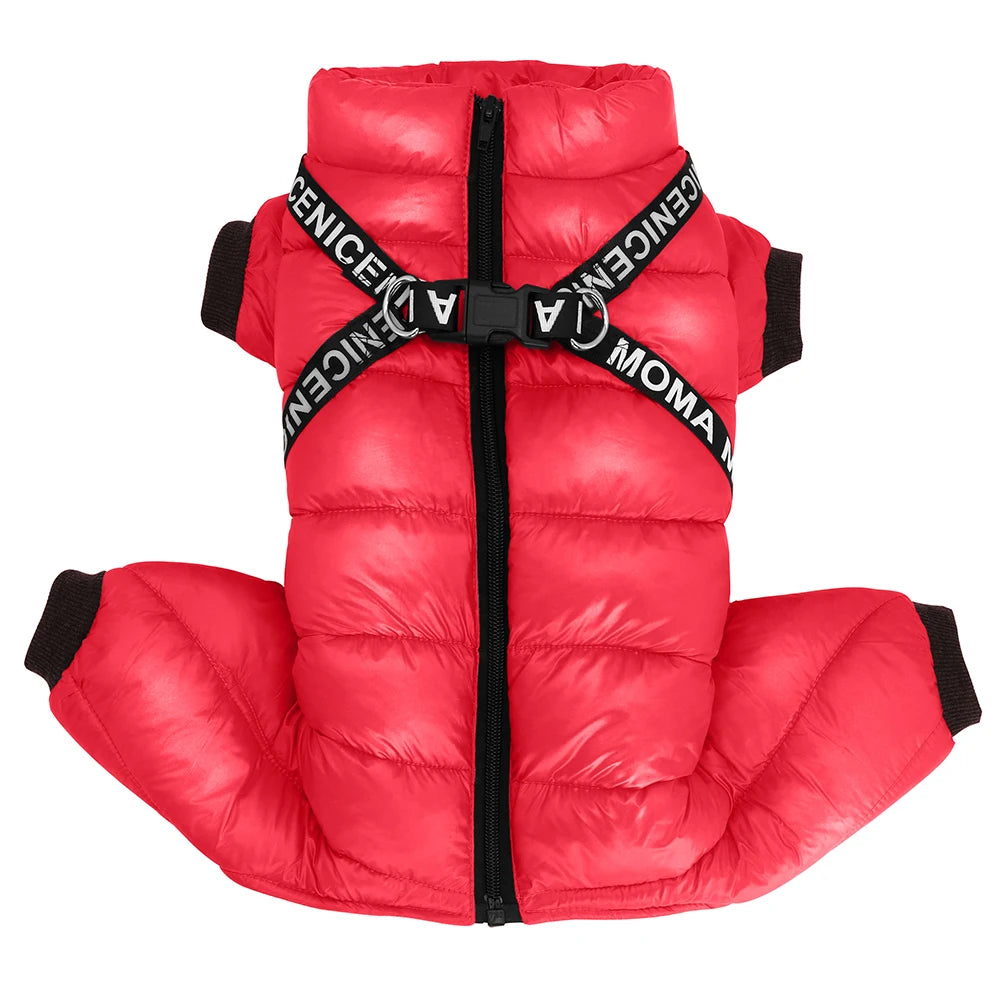 Winter Dog Jacket with Harness – Super Warm & Waterproof Coat for Small & Medium Dogs