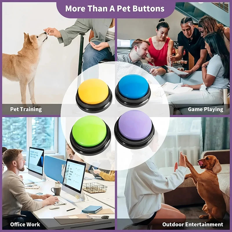 Dog Communication Buttons – 30s Voice Record & Playback for Pet Training