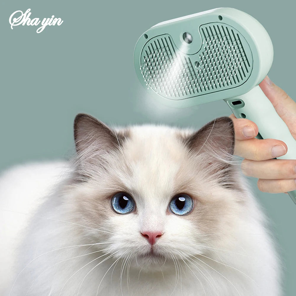 Luxury Dog Steam Grooming Brush – Spray, Massage & Reduce Shedding