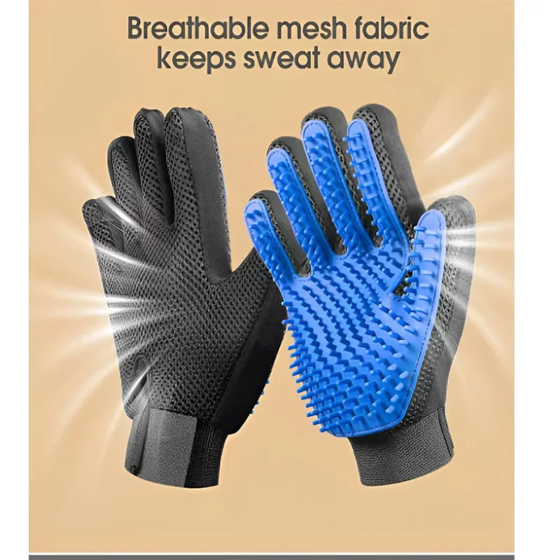Pet Grooming Glove – Deshedding & Massage Brush for Cats & Dogs