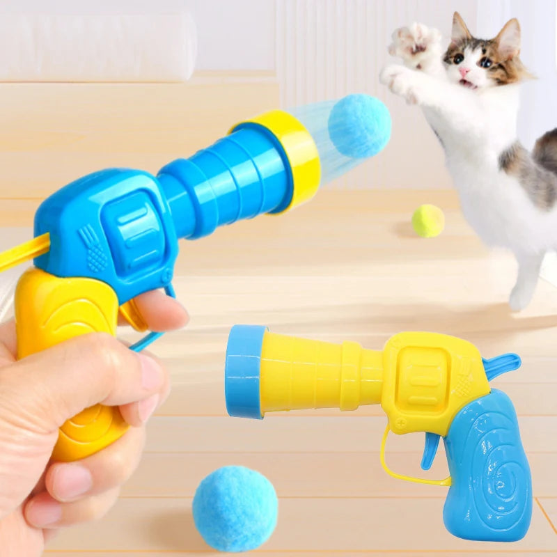 Interactive Cat Plush Ball Shooter – Fun & Quiet Toy for Kittens
