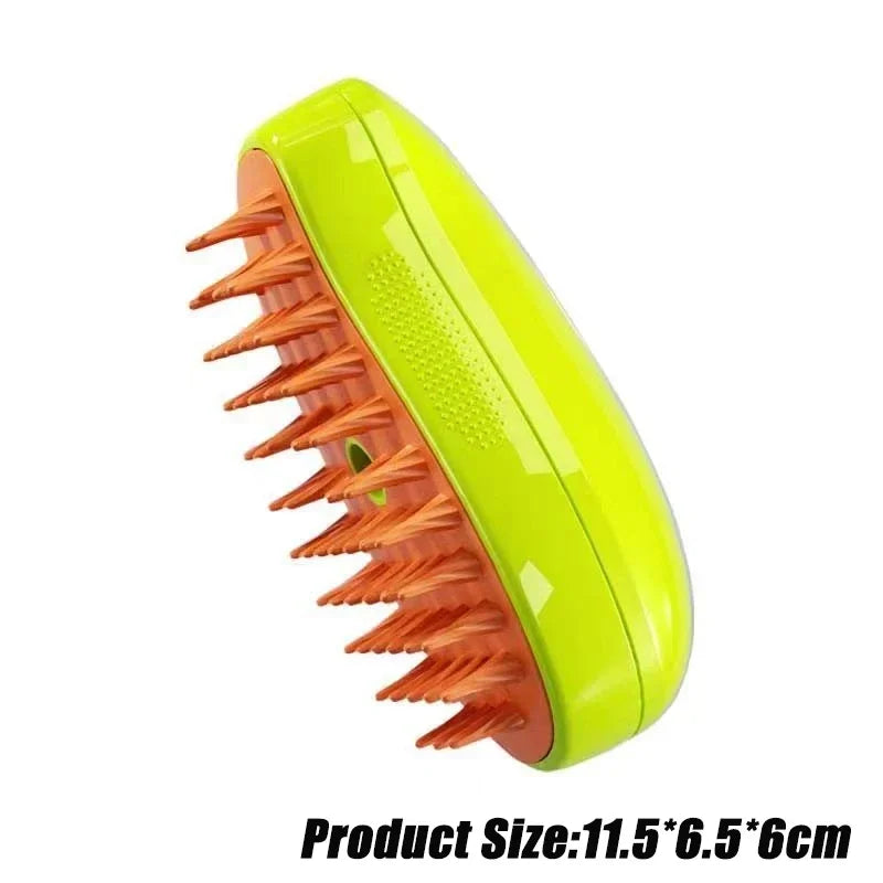 3-in-1 Electric Steam Brush – Groom, Massage & Remove Hair for Cats & Dogs