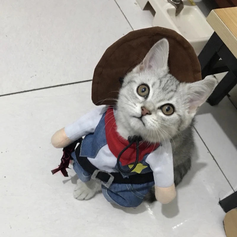 Cowboy Hoodie Costume for Cats & Dogs – Funny Halloween Jumpsuit