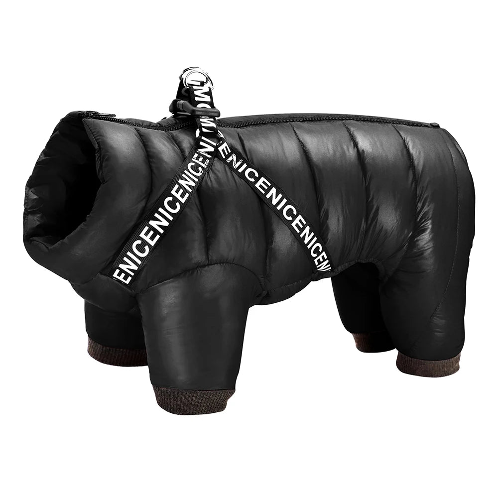 Winter Dog Jacket with Harness – Super Warm & Waterproof Coat for Small & Medium Dogs