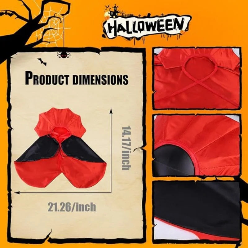 Halloween Bat Cape for Cats & Small Dogs – Spooky Vampire Cloak