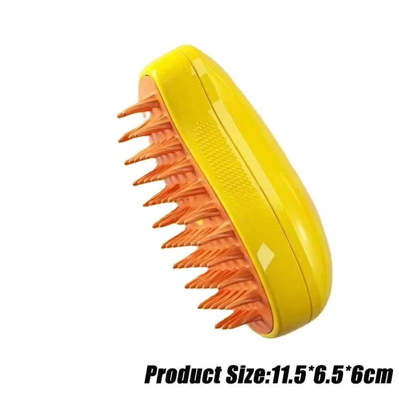 3-in-1 Electric Steam Brush – Groom, Massage & Remove Hair for Cats & Dogs