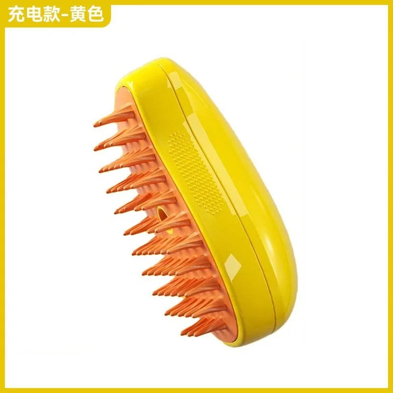 3-in-1 Electric Steam Brush – Groom, Massage & Reduce Shedding for Cats & Dogs