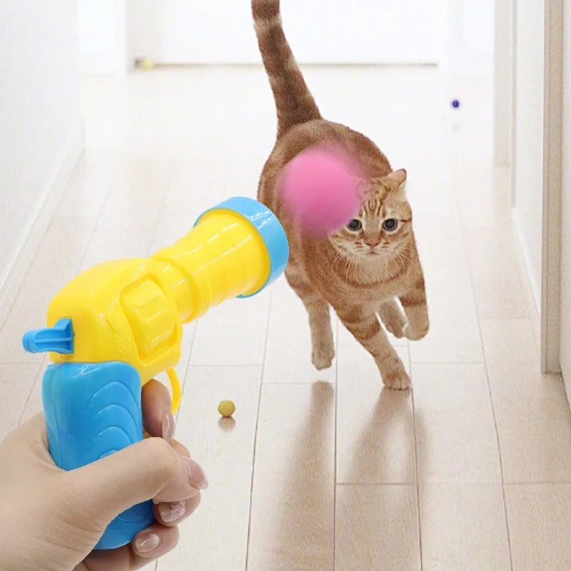 Interactive Cat Plush Ball Shooter – Fun & Quiet Toy for Kittens