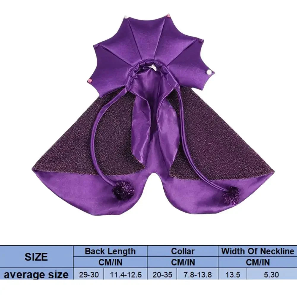 Halloween Cat & Dog Costume – Wizard Cloak with Witch Hat (S/M)