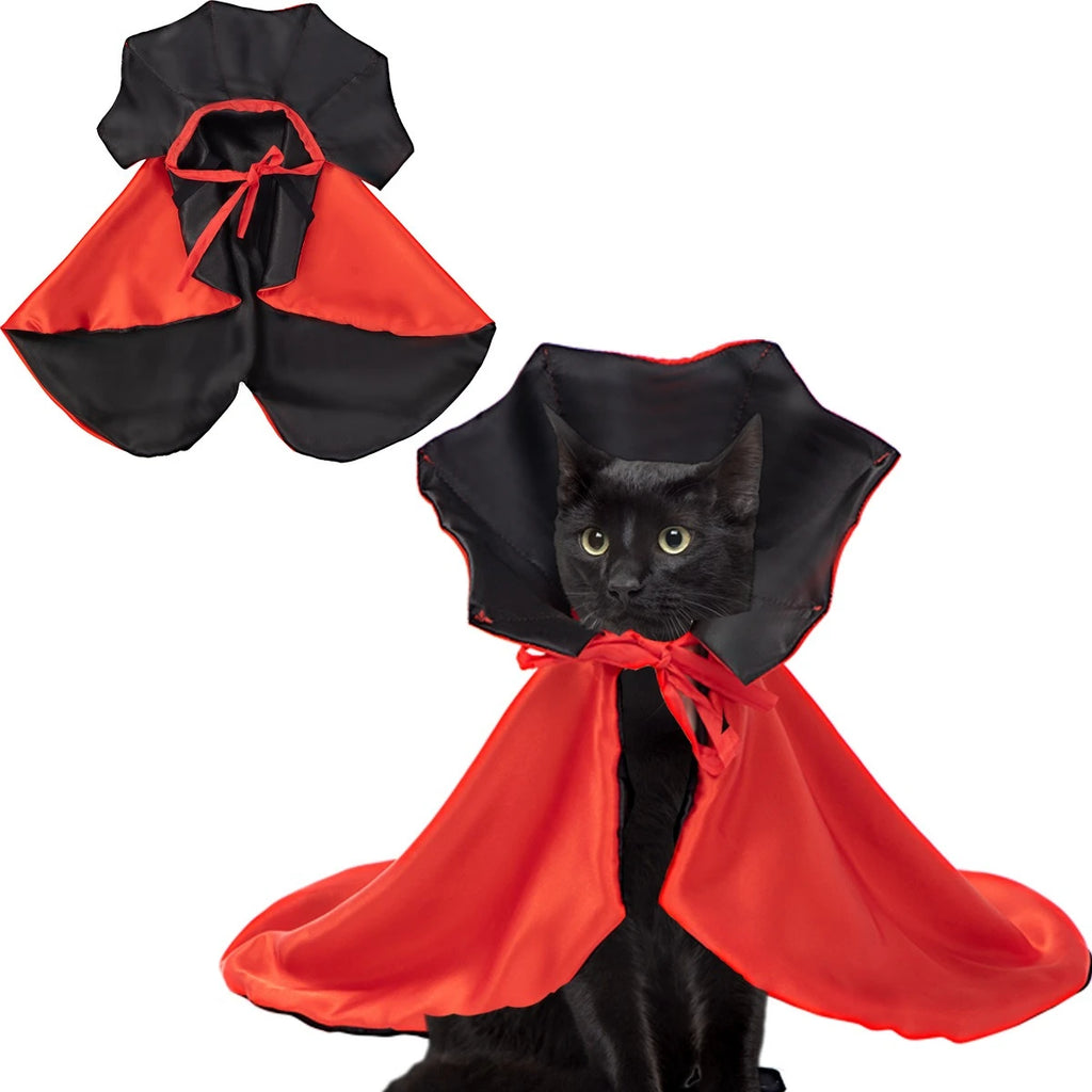 Cute Halloween Vampire Cloak for Cats & Small Dogs – Kawaii Costume
