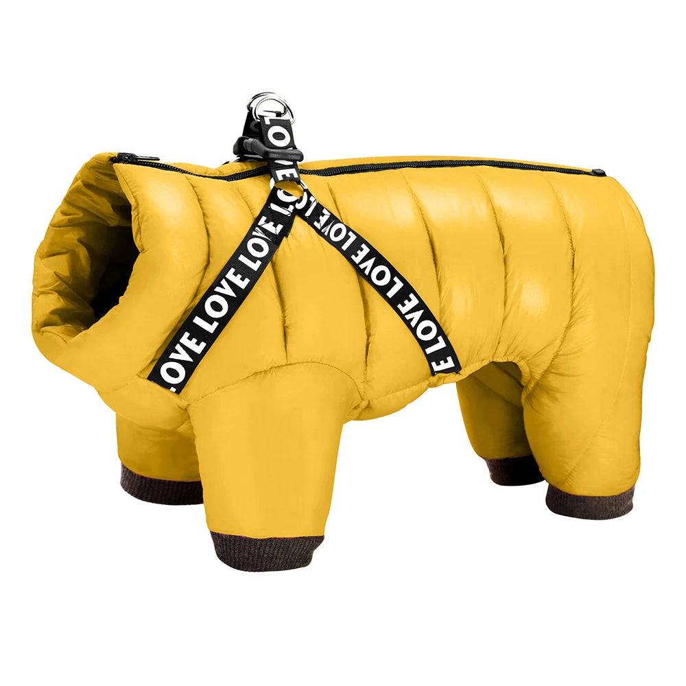 Winter Dog Jacket with Harness – Super Warm & Waterproof Coat for Small & Medium Dogs