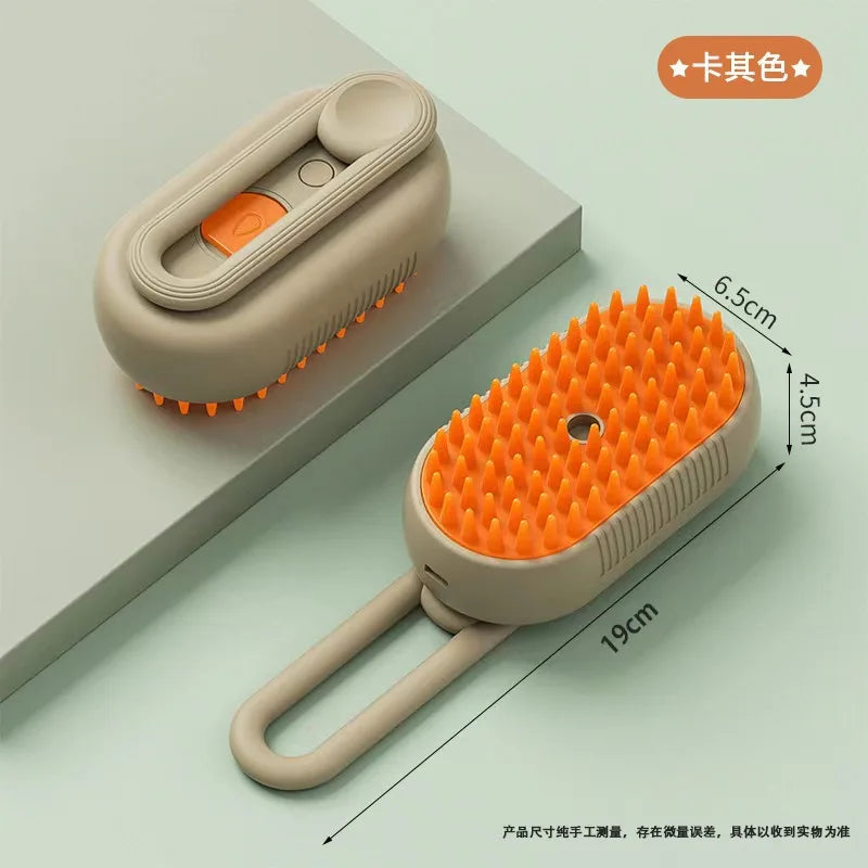 3-in-1 Electric Steam Brush – Groom, Massage & Reduce Shedding for Cats & Dogs