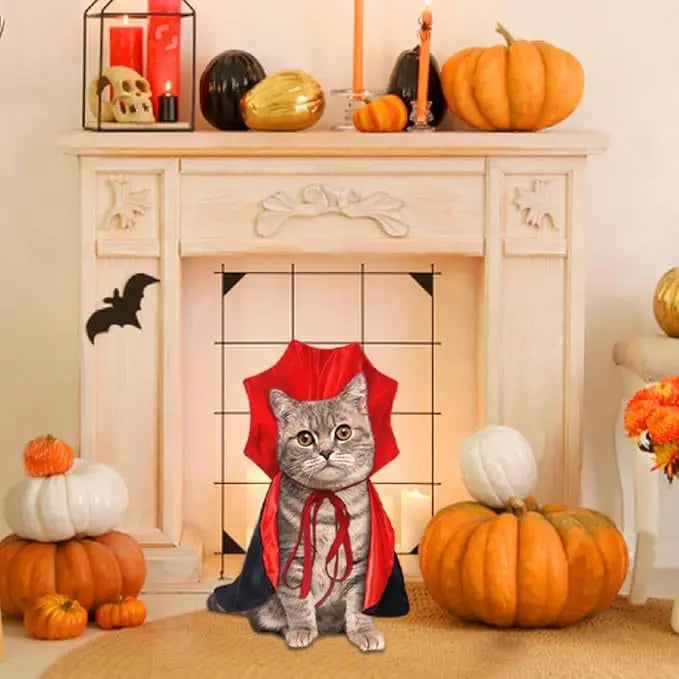 Cute Halloween Vampire Cloak for Cats & Small Dogs – Kawaii Costume
