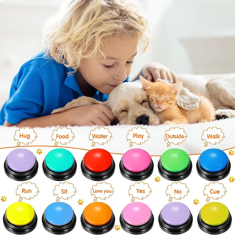 Dog Communication Buttons – 30s Voice Record & Playback for Pet Training