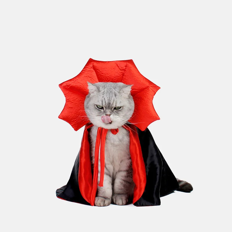 Cute Halloween Pet Vampire Cloak – Small Dog & Cat Costume