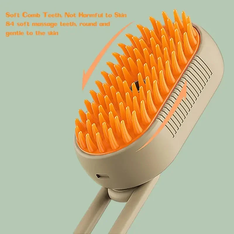3-in-1 Electric Steam Brush – Groom, Massage & Remove Hair for Cats & Dogs