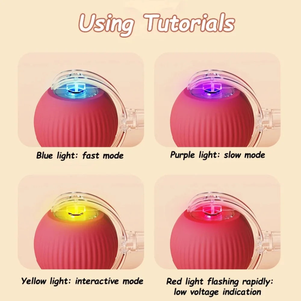 Smart Interactive Cat Ball – Rechargeable Rolling Toy with Faux Tail