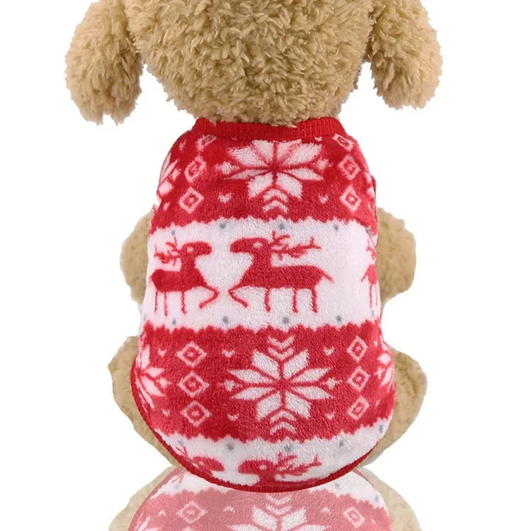Christmas Pet Hoodie – Warm Santa & Elk Coat for Small & Medium Dogs & Cats