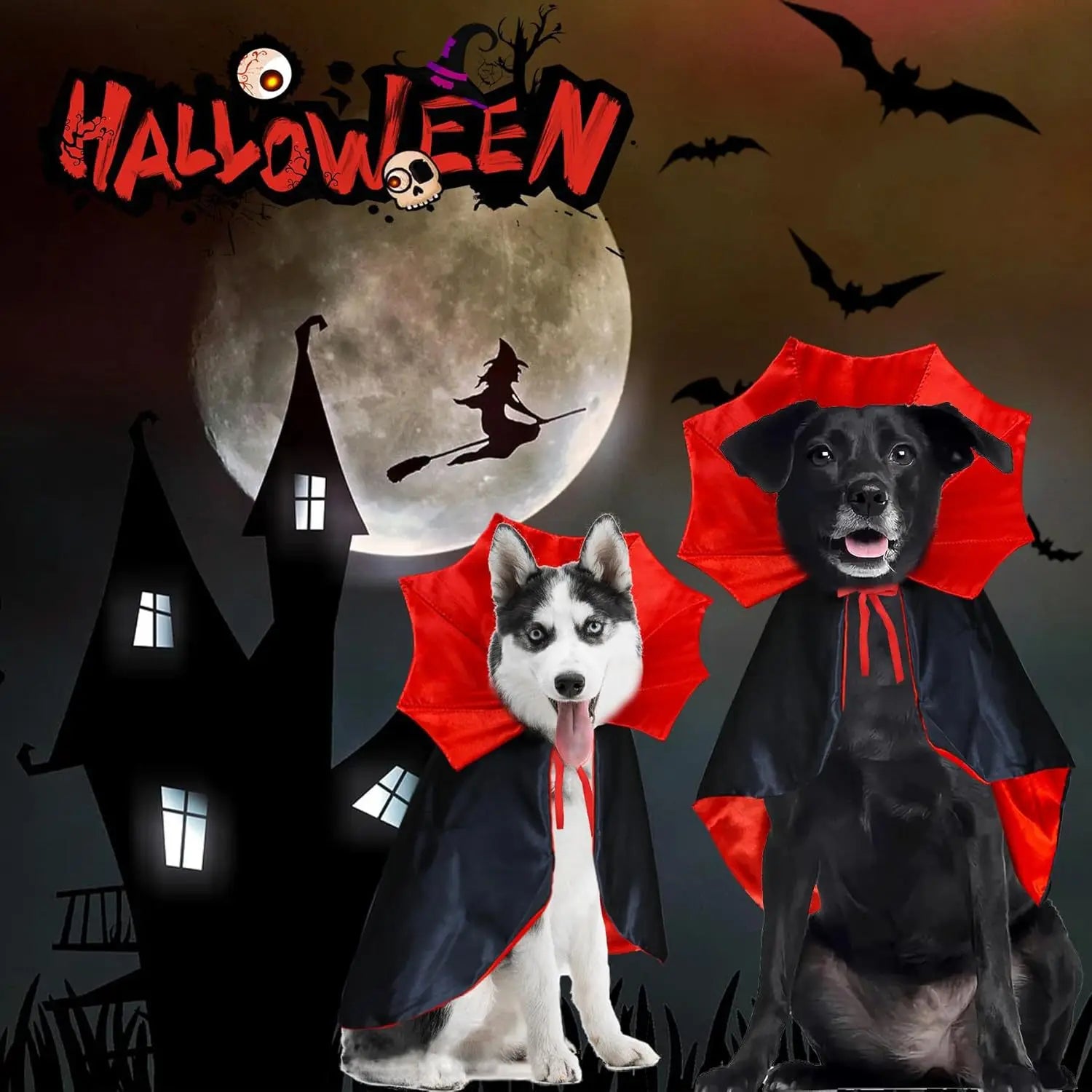 Cute Halloween Vampire Cloak for Cats & Small Dogs – Kawaii Costume