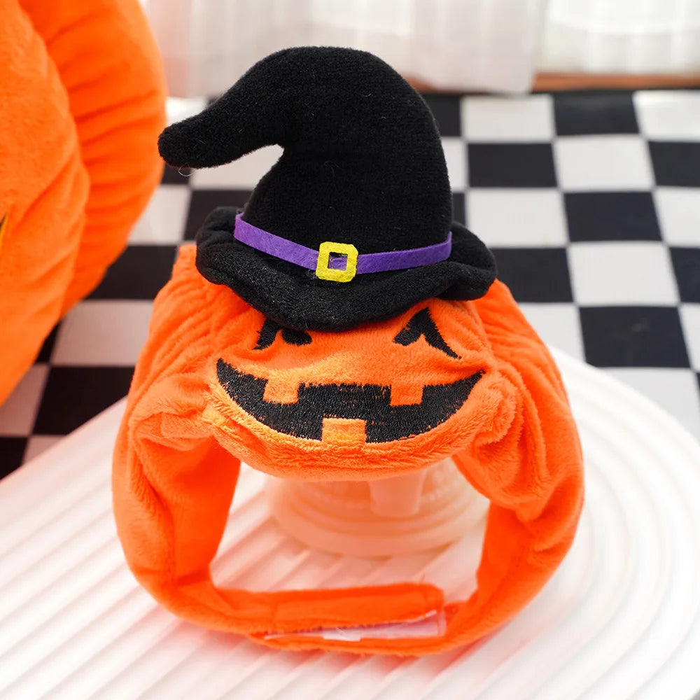 Halloween Pumpkin Costume for Cats & Dogs – Cute Hat & Vest