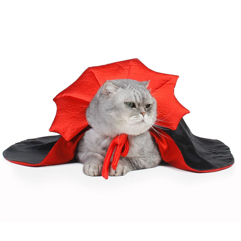 Cute Halloween Pet Vampire Cloak – Small Dog & Cat Costume