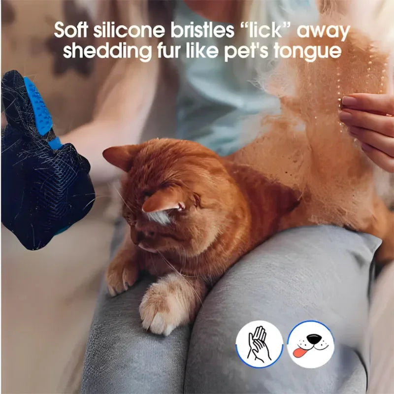 Pet Grooming Glove – Deshedding & Massage Brush for Cats & Dogs