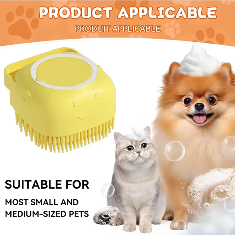 Multifunctional Pet Bath & Massage Brush – Soft Silicone for Dogs & Cats