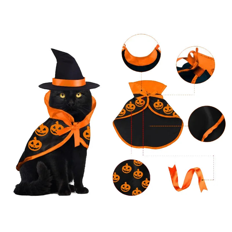 Halloween & Christmas Magic Cloak for Cats & Dogs – Transformation Costume