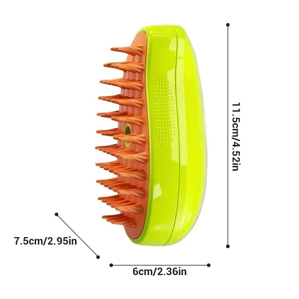 3-in-1 Electric Steam Brush – Groom, Massage & Reduce Shedding for Cats & Dogs