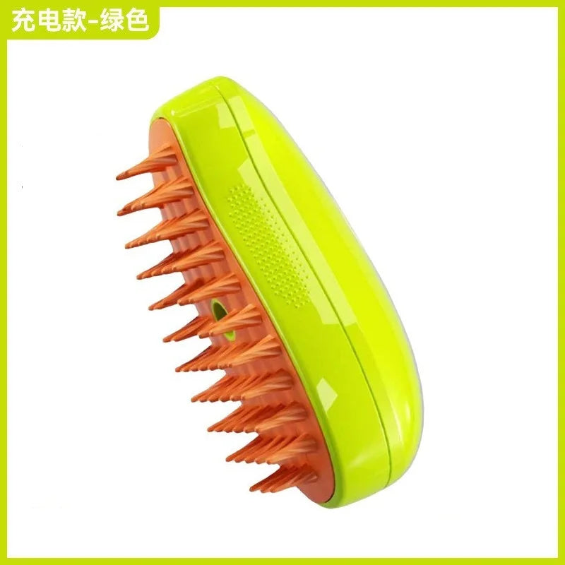 3-in-1 Electric Steam Brush – Groom, Massage & Reduce Shedding for Cats & Dogs