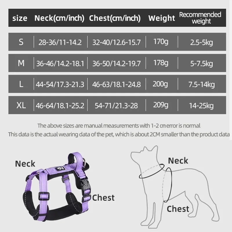 Reflective Dog Harness with Handle – Adjustable Vest for Small & Medium Dogs