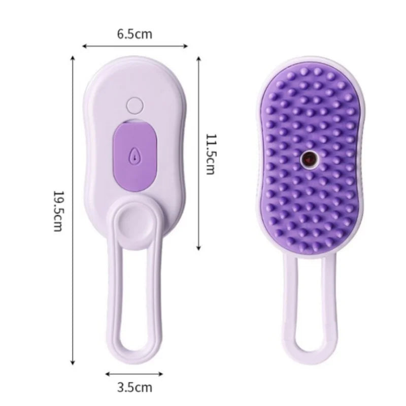 3-in-1 Electric Steam Brush – Groom, Massage & Remove Hair for Cats & Dogs