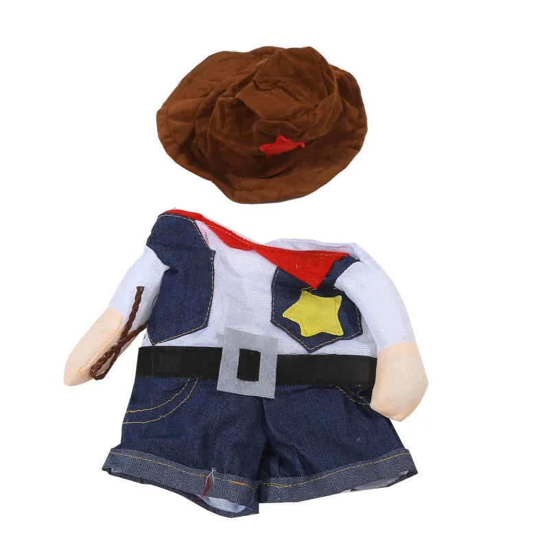 Cowboy Hoodie Costume for Cats & Dogs – Funny Halloween Jumpsuit