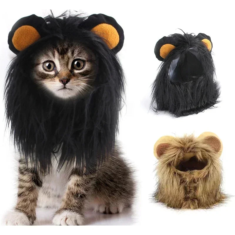 Cute Lion Mane Costume for Cats & Small Dogs – Wig Hat Cosplay